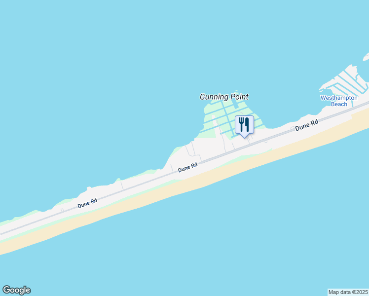 map of restaurants, bars, coffee shops, grocery stores, and more near 570 Dune Road in Westhampton Beach