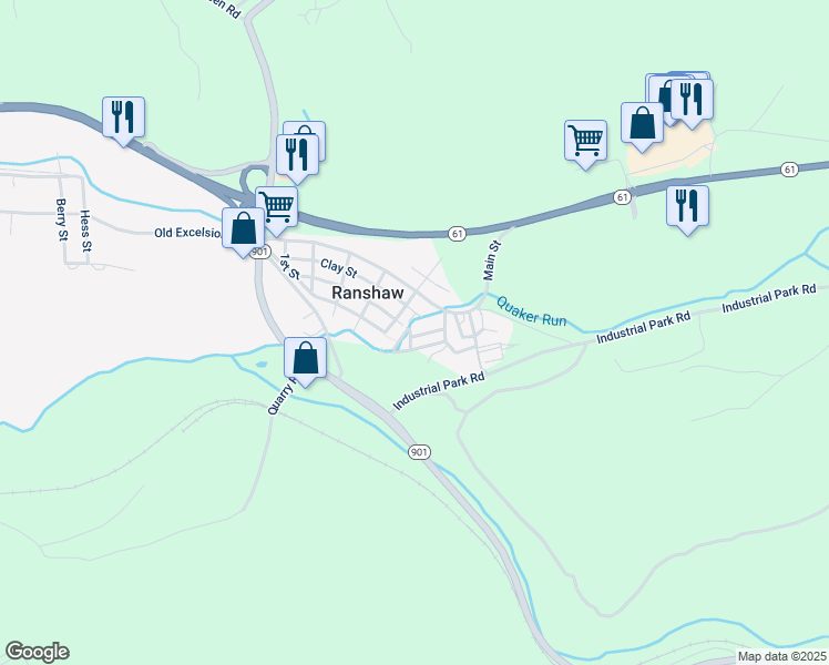 map of restaurants, bars, coffee shops, grocery stores, and more near 501 Webster Street in Northumberland County