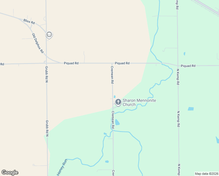 map of restaurants, bars, coffee shops, grocery stores, and more near 3341 Cremean Rd in Elida