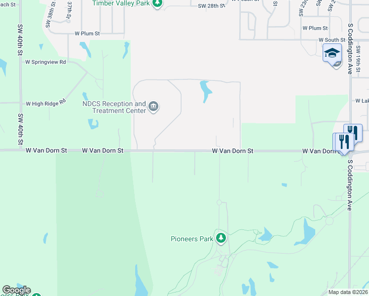 map of restaurants, bars, coffee shops, grocery stores, and more near 3000 West Van Dorn Street in Lincoln