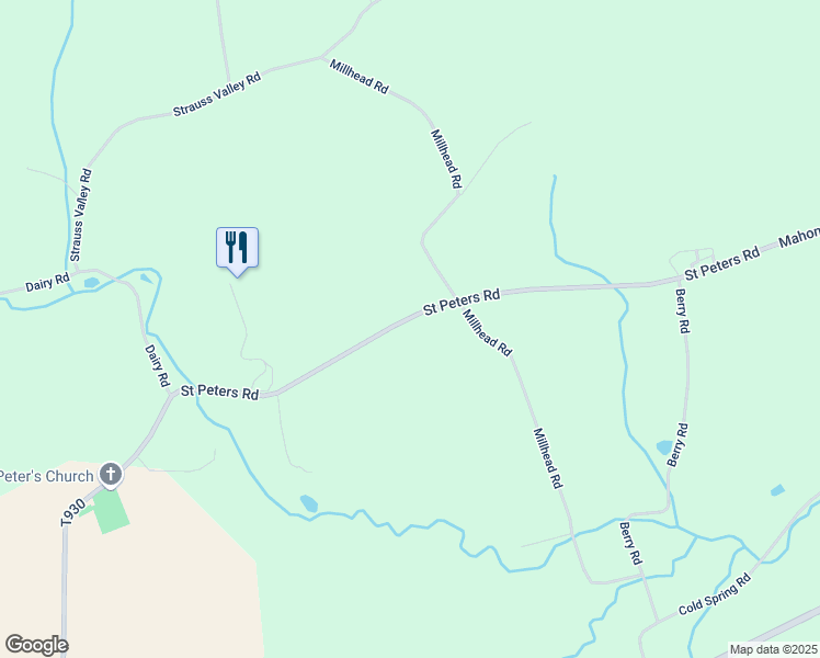 map of restaurants, bars, coffee shops, grocery stores, and more near 334 Saint Peters Road in Andreas