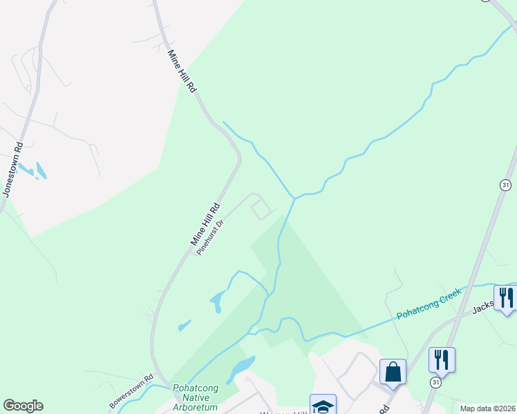 map of restaurants, bars, coffee shops, grocery stores, and more near 48 Winged Foot Lane in Washington