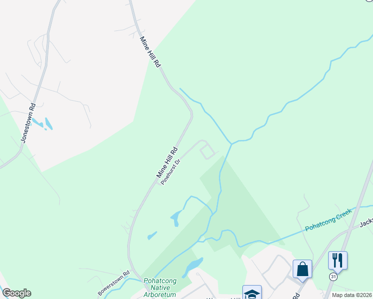 map of restaurants, bars, coffee shops, grocery stores, and more near 119 Pinehurst Drive in Washington