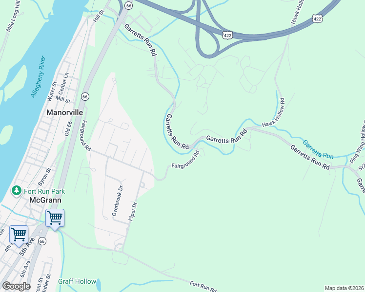map of restaurants, bars, coffee shops, grocery stores, and more near 315 Fairground Road in Kittanning