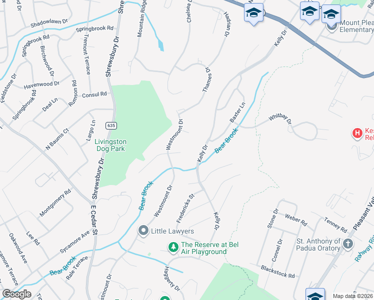 map of restaurants, bars, coffee shops, grocery stores, and more near 3 Sherwood Court in Livingston