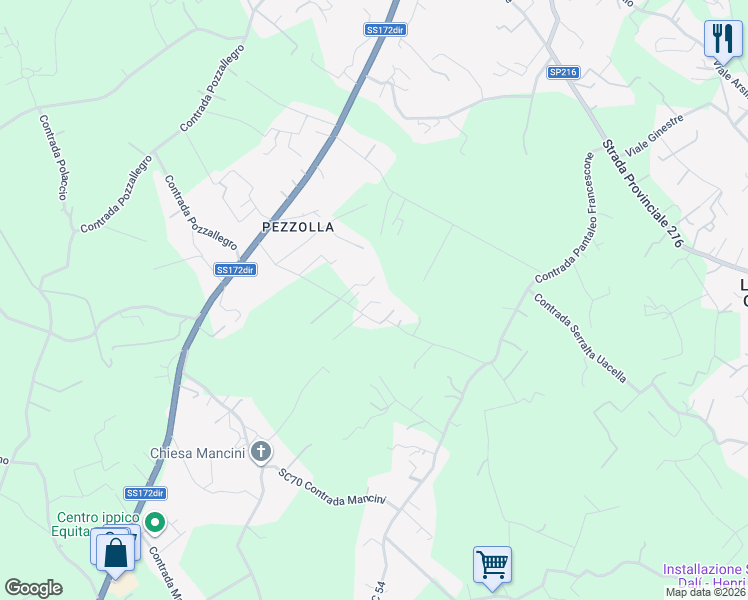 map of restaurants, bars, coffee shops, grocery stores, and more near 33 Contrada Mancini in Città Metropolitana di Bari