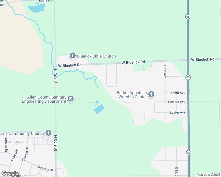 map of restaurants, bars, coffee shops, grocery stores, and more near 3451 Providence Cir in Lima
