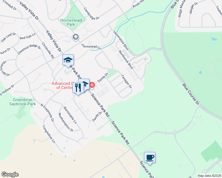 map of restaurants, bars, coffee shops, grocery stores, and more near 790-796 Tanager Dr in State College