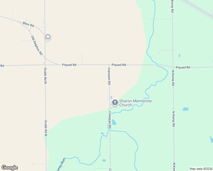 map of restaurants, bars, coffee shops, grocery stores, and more near 3341 Cremean Rd in Elida