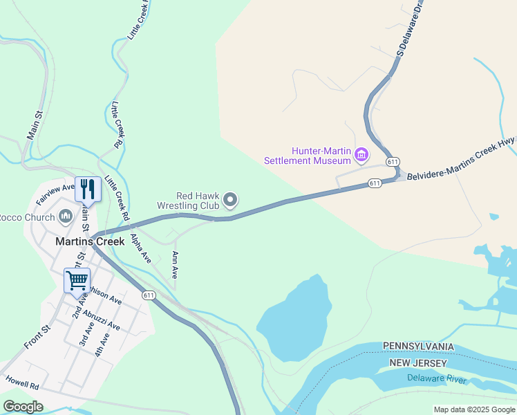 map of restaurants, bars, coffee shops, grocery stores, and more near 7232 South Delaware Drive in Bangor