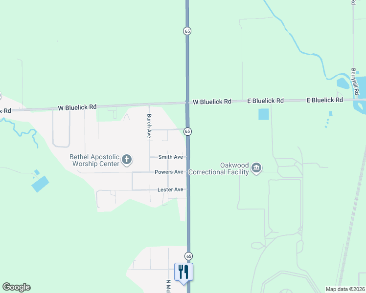 map of restaurants, bars, coffee shops, grocery stores, and more near 312 Smith Ave in Lima
