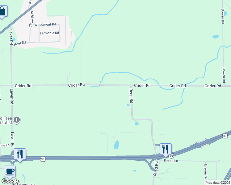 map of restaurants, bars, coffee shops, grocery stores, and more near 2244 Crider Road in Mansfield