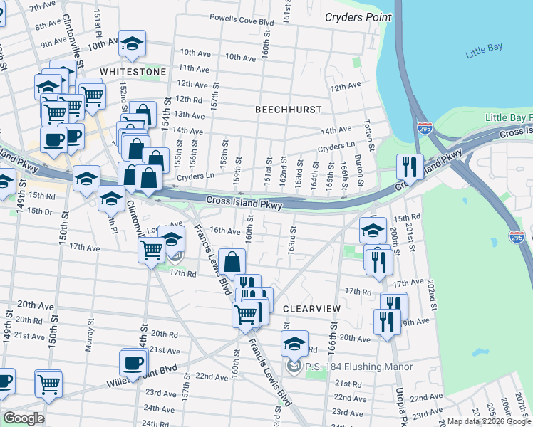 map of restaurants, bars, coffee shops, grocery stores, and more near in 