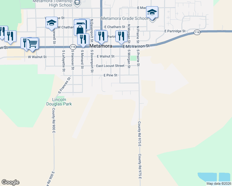 map of restaurants, bars, coffee shops, grocery stores, and more near 416 Kennedy Drive in Metamora