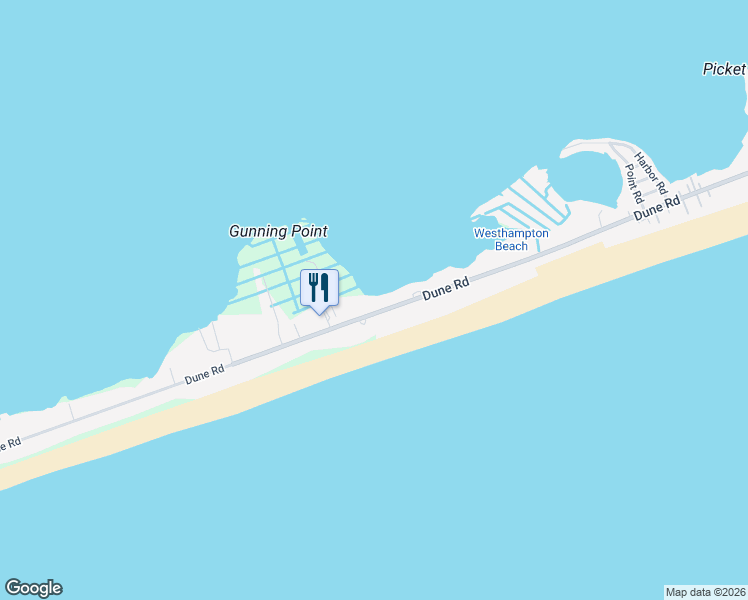 map of restaurants, bars, coffee shops, grocery stores, and more near 528 Dune Road in Westhampton Beach