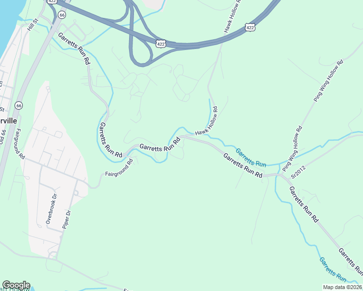 map of restaurants, bars, coffee shops, grocery stores, and more near 322 Garretts Run Road in Kittanning