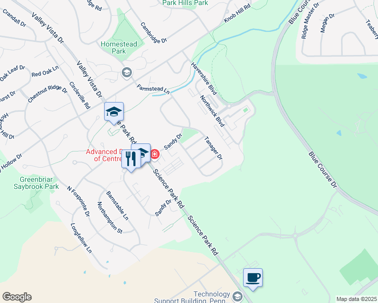 map of restaurants, bars, coffee shops, grocery stores, and more near 727 Linnet Lane in State College