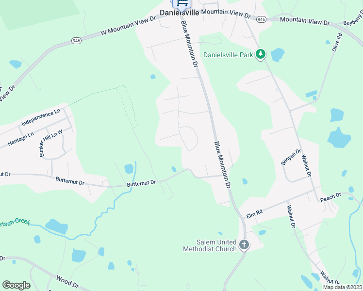 map of restaurants, bars, coffee shops, grocery stores, and more near 1223 Mary Drive in Danielsville