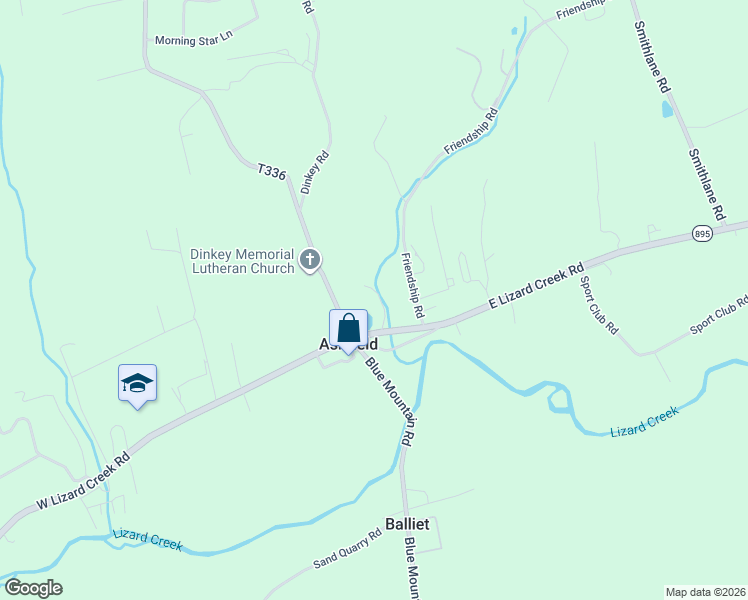 map of restaurants, bars, coffee shops, grocery stores, and more near 65 East Lizard Creek Road in Lehighton