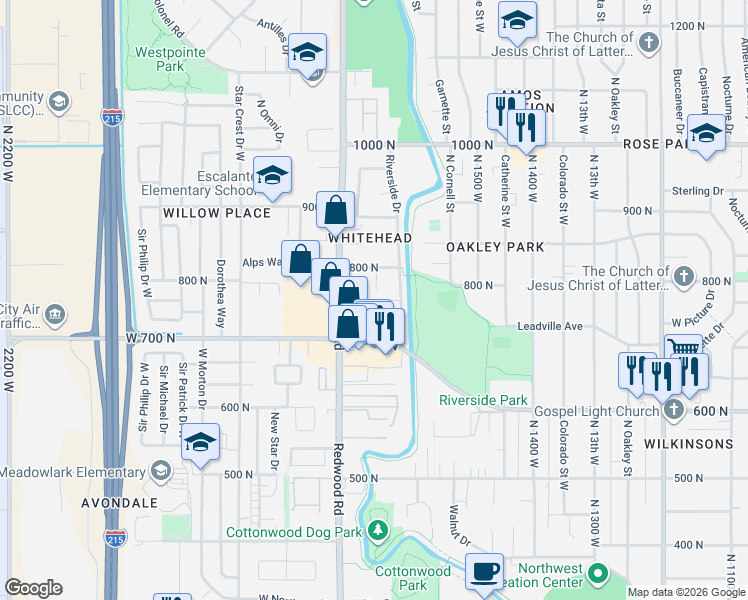 map of restaurants, bars, coffee shops, grocery stores, and more near 758 Irving Street in Salt Lake City