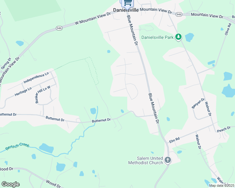 map of restaurants, bars, coffee shops, grocery stores, and more near 4027 Lucille Court in Danielsville