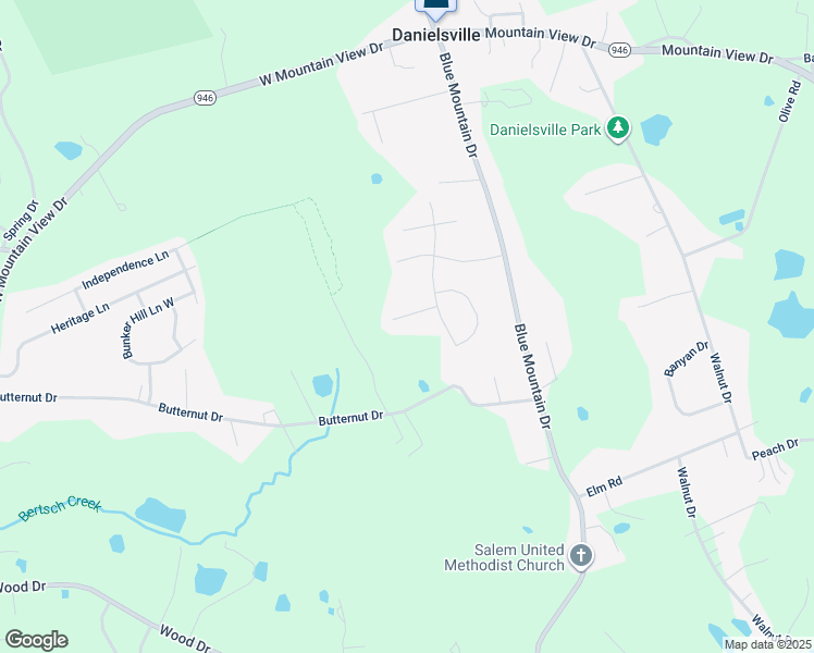 map of restaurants, bars, coffee shops, grocery stores, and more near 4027 Lucille Court in Danielsville