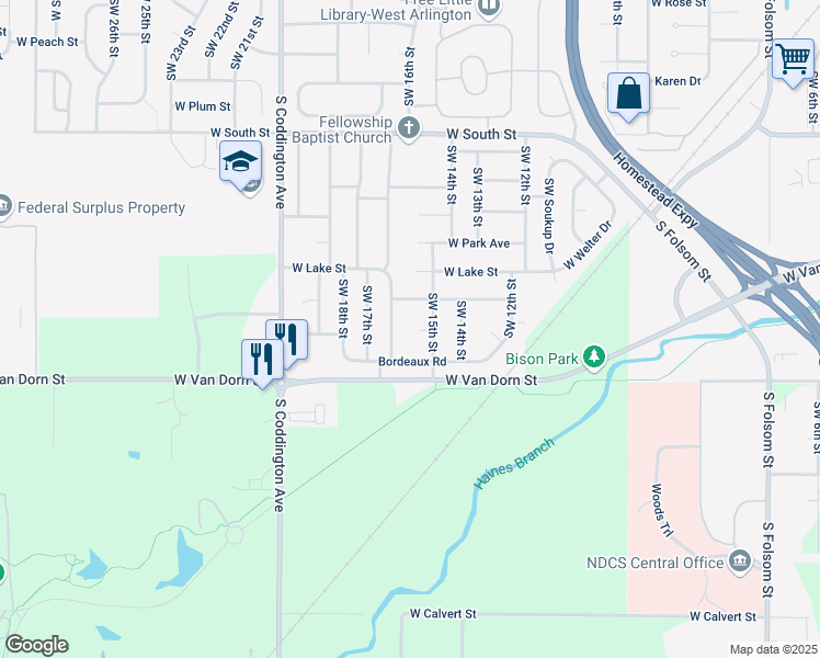 map of restaurants, bars, coffee shops, grocery stores, and more near 1520 Xavier Circle in Lincoln