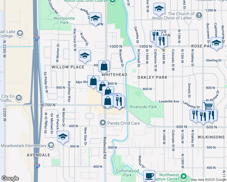 map of restaurants, bars, coffee shops, grocery stores, and more near 768 North Redwood Road in Salt Lake City
