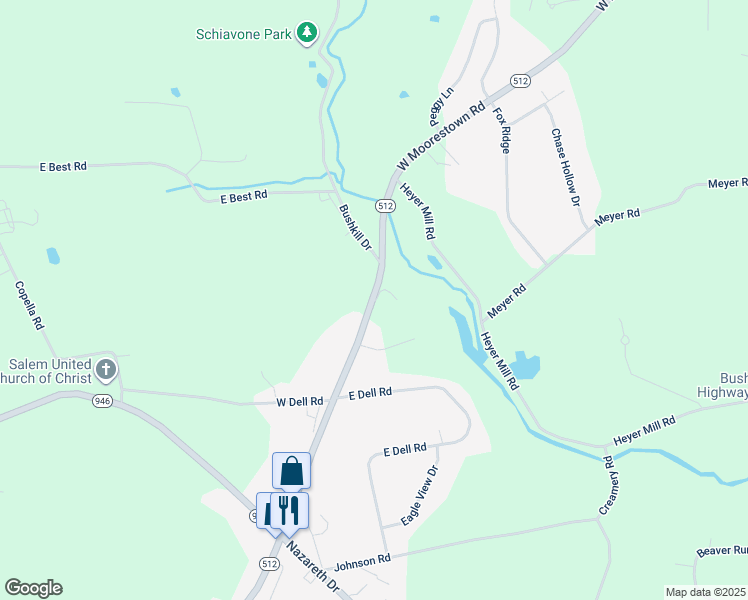map of restaurants, bars, coffee shops, grocery stores, and more near 651 Moorestown Drive in Bath