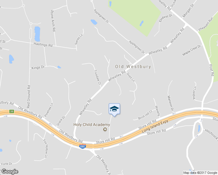 map of restaurants, bars, coffee shops, grocery stores, and more near 22 Copperfield Lane in Old Westbury