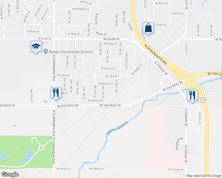 map of restaurants, bars, coffee shops, grocery stores, and more near 1210 Bordeaux Circle in Lincoln