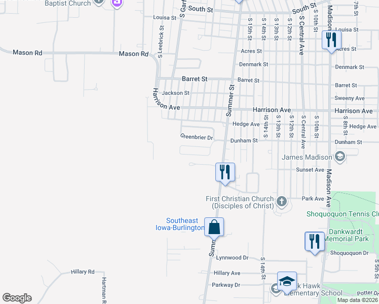 map of restaurants, bars, coffee shops, grocery stores, and more near 126 Windsor Circle in Burlington