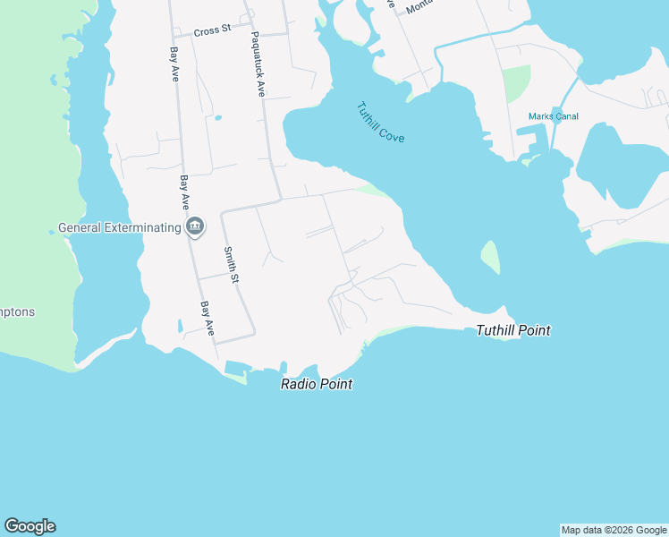 map of restaurants, bars, coffee shops, grocery stores, and more near 32 Tuthill Point Road in East Moriches