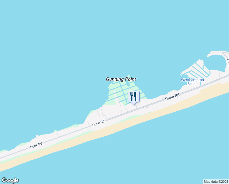 map of restaurants, bars, coffee shops, grocery stores, and more near 552 Dune Road in Westhampton Beach
