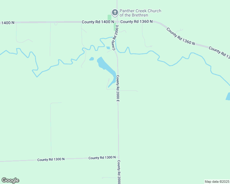 map of restaurants, bars, coffee shops, grocery stores, and more near 1349 County Road 2000 East in Roanoke