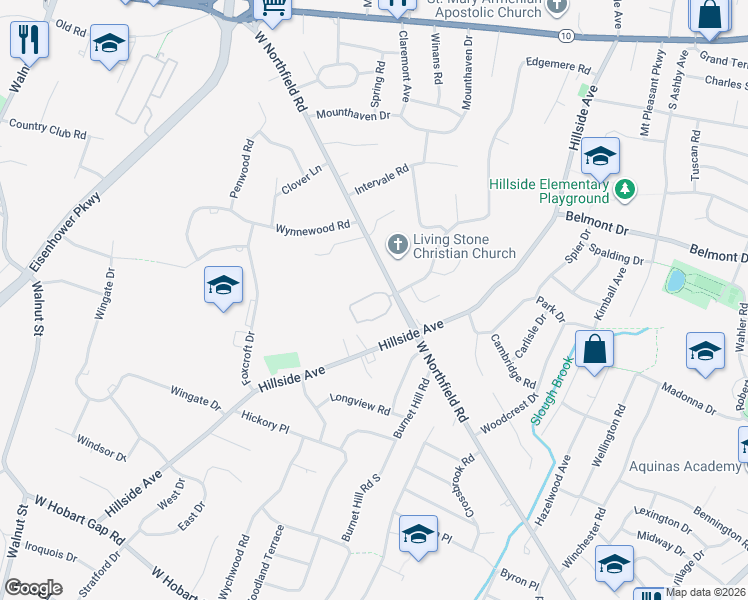 map of restaurants, bars, coffee shops, grocery stores, and more near 1000 Murray Court in Livingston
