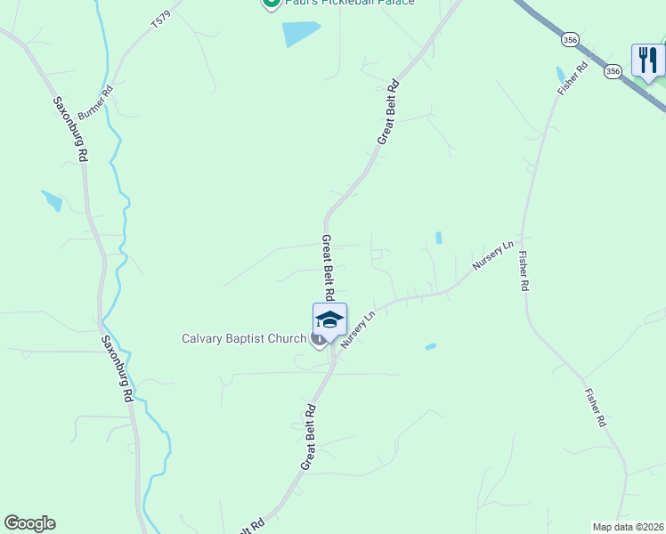 map of restaurants, bars, coffee shops, grocery stores, and more near 221 Great Belt Road in Butler