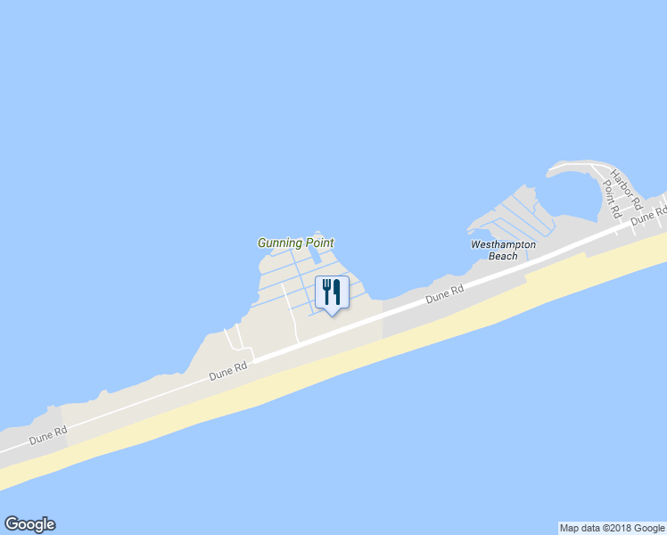 map of restaurants, bars, coffee shops, grocery stores, and more near 536 Dune Road in Westhampton Beach