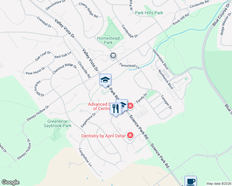 map of restaurants, bars, coffee shops, grocery stores, and more near 796-814 N Science Park Rd in State College