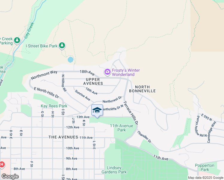 map of restaurants, bars, coffee shops, grocery stores, and more near 833 East 16th Avenue in Salt Lake City
