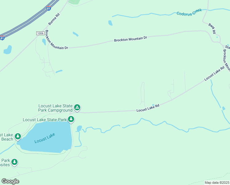 map of restaurants, bars, coffee shops, grocery stores, and more near Locust Lake Road in Schuylkill County