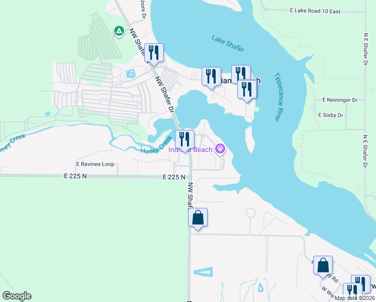 map of restaurants, bars, coffee shops, grocery stores, and more near 2282 Northwest Shafer Drive in Monticello