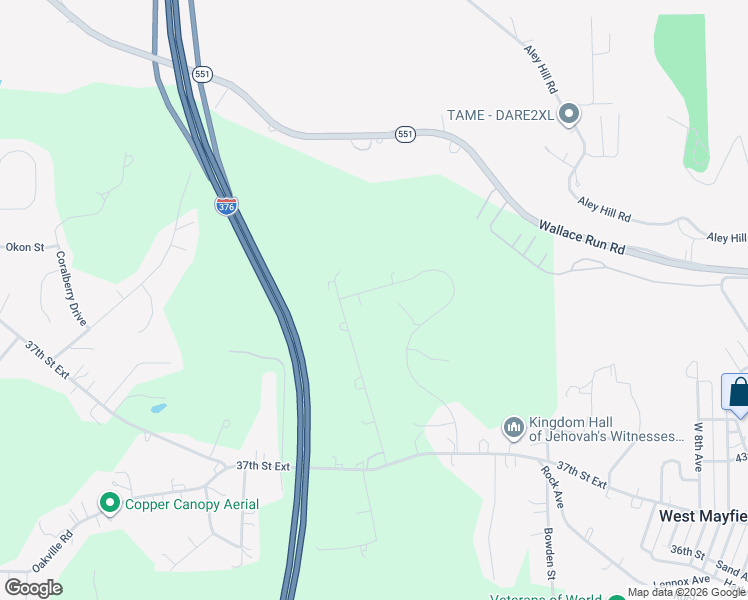 map of restaurants, bars, coffee shops, grocery stores, and more near 172 Clearview Street in Beaver Falls