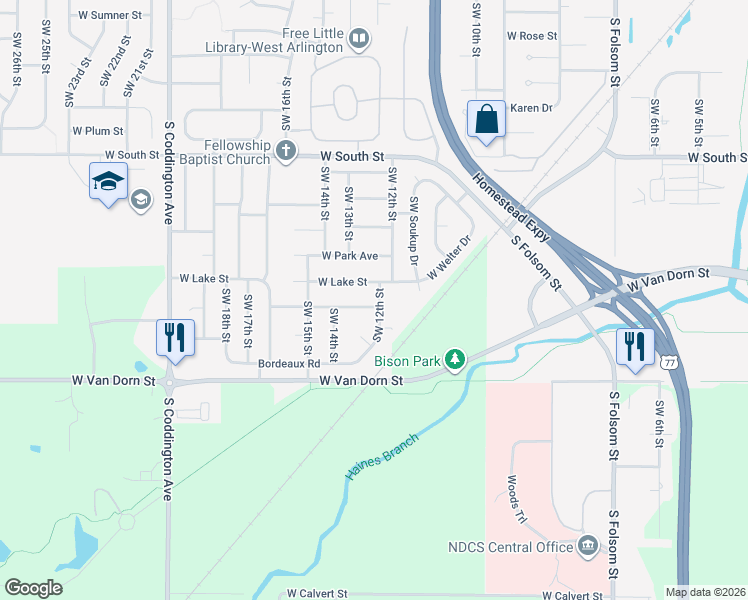 map of restaurants, bars, coffee shops, grocery stores, and more near 1210 Bordeaux Circle in Lincoln