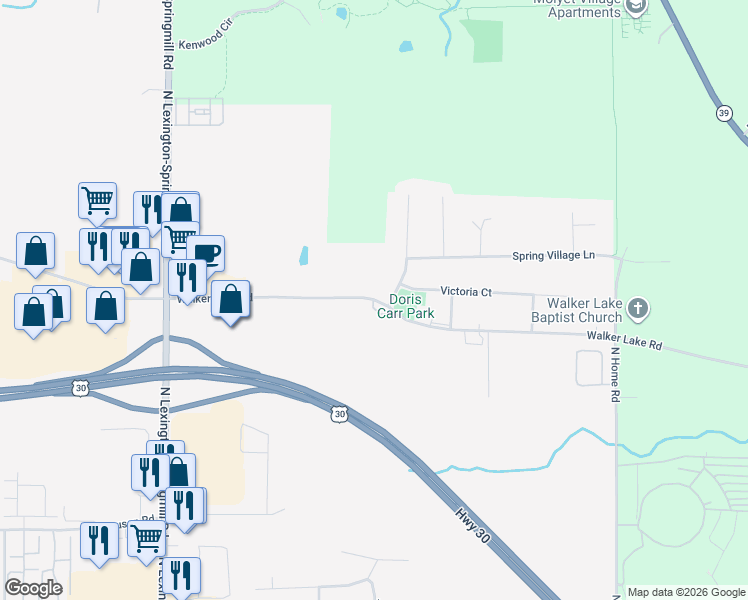 map of restaurants, bars, coffee shops, grocery stores, and more near 1912 Walker Lake Road in Ontario