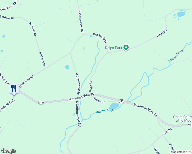 map of restaurants, bars, coffee shops, grocery stores, and more near 1200 Delps Road in Danielsville