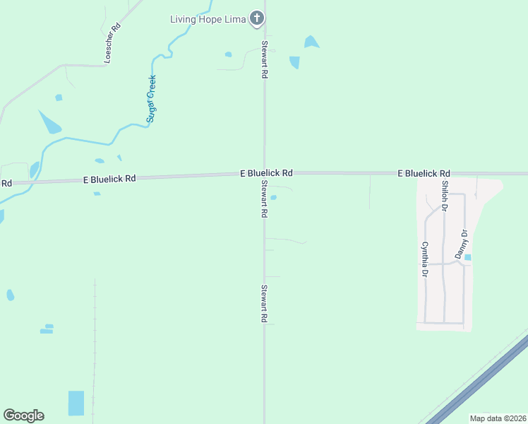 map of restaurants, bars, coffee shops, grocery stores, and more near 3293 Stewart Road in Lima