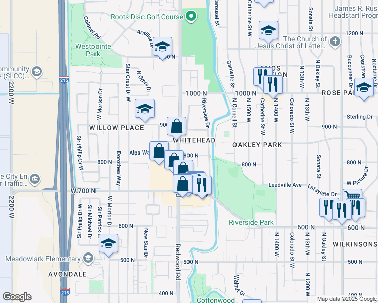 map of restaurants, bars, coffee shops, grocery stores, and more near 856 North Redwood Road in Salt Lake City