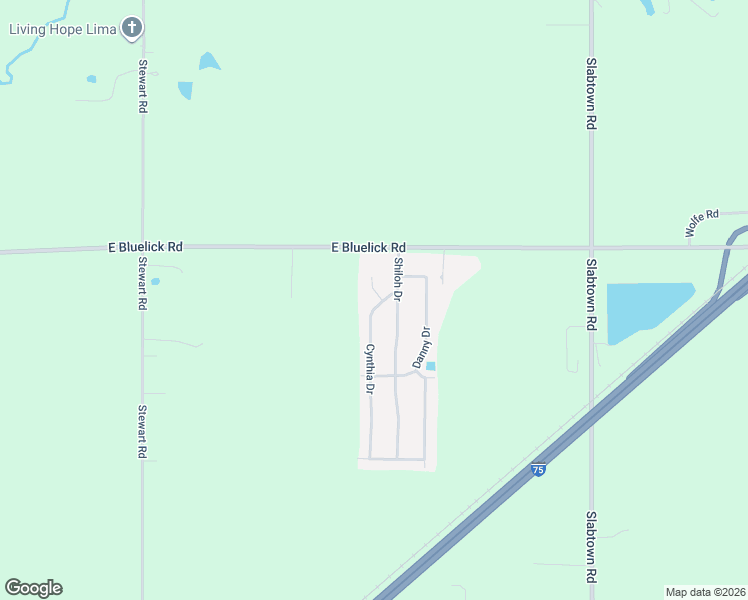 map of restaurants, bars, coffee shops, grocery stores, and more near 3421 Shiloh Dr in Lima