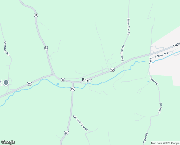 map of restaurants, bars, coffee shops, grocery stores, and more near 160 Ridge Road in Beyer